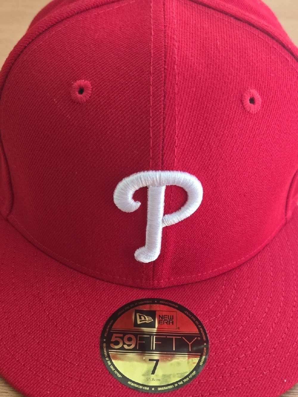 New Era Red and White Phillies Fitted Cap